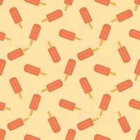Seamless pattern of ice cream. Ice cream with fruit juice. Popsicle on a stick vector