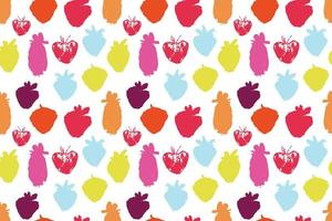 Cartoon doddle strawberry seamless pattern. Summer fruit background. Infinity berry card. vector