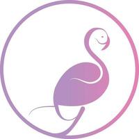 Pink Flamingo Logo Template. Bird Vector Design