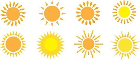 Sun Sign Thin Line Icon Design Templates Symbol of Star. Vector illustration of Different Types Suns