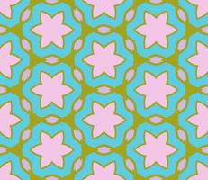 Abstract colorful doodle flower seamless pattern. Floral background. Kaleidoscope mosaic, geo tile of thin line ornament. vector