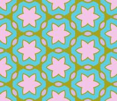 Abstract colorful doodle flower seamless pattern. Floral background. Kaleidoscope mosaic, geo tile of thin line ornament. vector