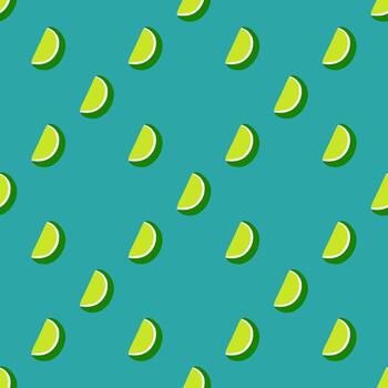 Seamless citrus background. Pattern with lime slice. vector