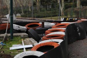 karting track area colorful tires fun adrenaline photo