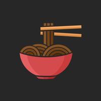 bowl of noodles vector icon