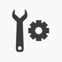 wrench and gear vector icon