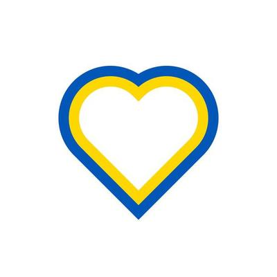 heart shape of ukraine flag. vector illustration isolated on white background