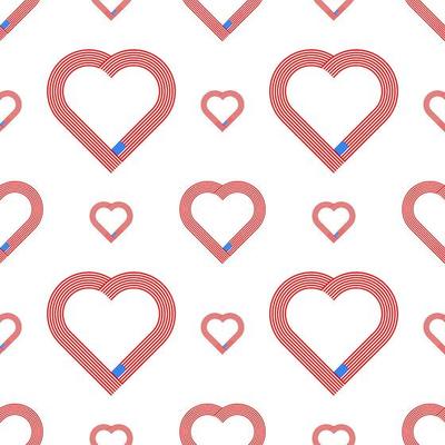 heart ribbon pattern of united states flag. vector illustration