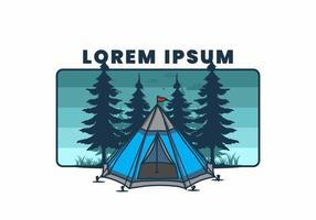 Cone tent and pine trees illustration vector