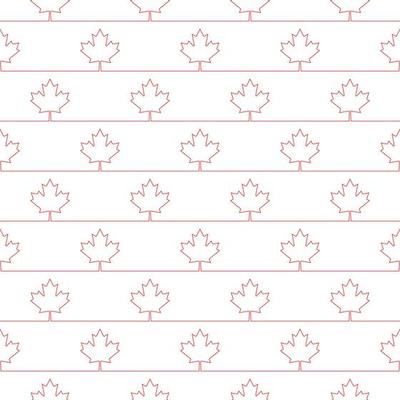 red maple leaf outline, seamless canada pattern. vector illustration