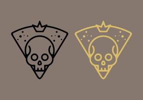 Line art of skull and crown vector