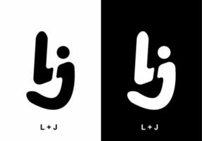 LJ initial letter black and white vector