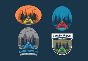 Cone tent and pine trees illustration vector