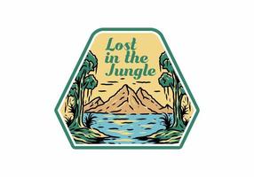 Lost in the jungle illustration drawing vector