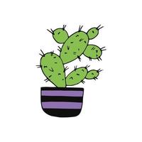 cactus in a pot icon hand drawn. vector, minimalism, scandinavian, doodle, cartoon. sticker plant flower succulent vector