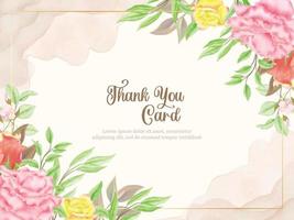 Thankyou Card Floral Vector Template