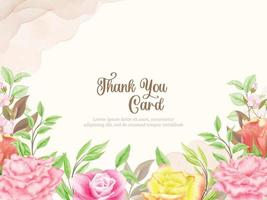 Thankyou Card Floral Vector Template