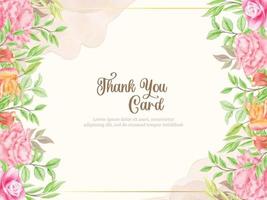 Thankyou Card Floral Vector Template