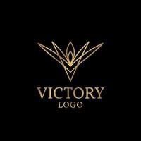 elemento de diseño de logotipo de vector de lujo de victoria abstracta