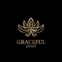 abstract flower graceful vector logo design element