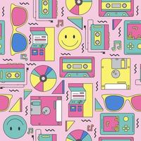 Retro 90s Seamless Background vector