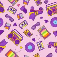 Retro 90s Seamless Pattern Background vector