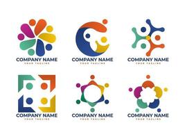 conjunto de logotipos de colaboración empresarial vector