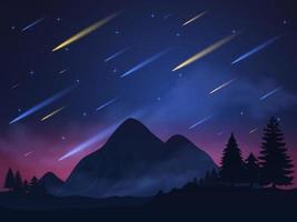 Meteor Shower Background vector