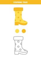 Color cute garden boot. Worksheet for kids. vector