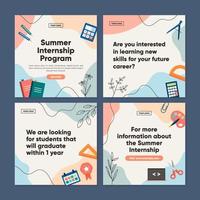 Summer Internship Promotion for Social Media Post vector