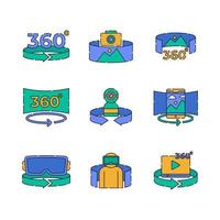 Virtual Reality Technology Icon Set vector