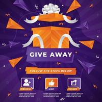 Give Away Poster Template vector