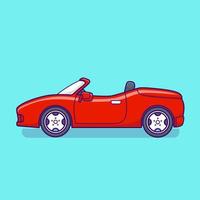 Sport Car Cartoon Vector Icon Illustration. Transportation Object  Icon Concept Isolated Premium Vector. Flat Cartoon Style