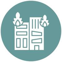 Building Fire Icon Style vector