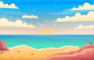 Beach Scenery Background vector