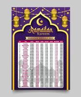 Eid Calendar Template vector