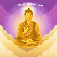 Peaceful Golden Light Ashana Bucha Day vector