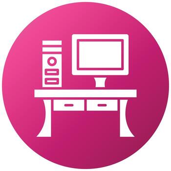 Computer Table Icon Style vector