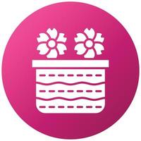 Flower Basket Icon Style vector