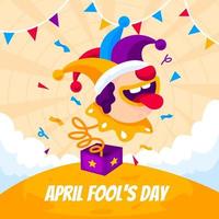 April Fool's Day Background with Silly Clown vector