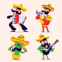 personaje de la festividad del cinco de mayo vector