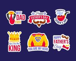 Fathers Day Sticker Set vector