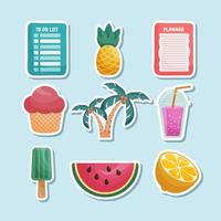summer holiday journal template sticker vector