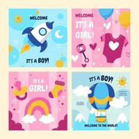 Baby Born Card Set vector