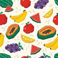 Tropical Fruits Seamless Pattern vector