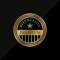 diseño de etiqueta de vector de oro de círculo de producto premium de mejor calidad