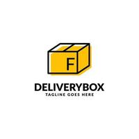 letter F shipping package box vector logo design element