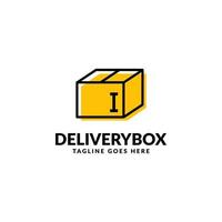 letter I shipping package box vector logo design element