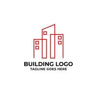 minimalist outline style building vector logo design element