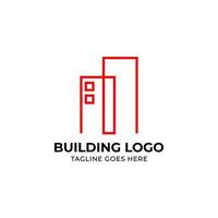 minimalist outline style building vector logo design element